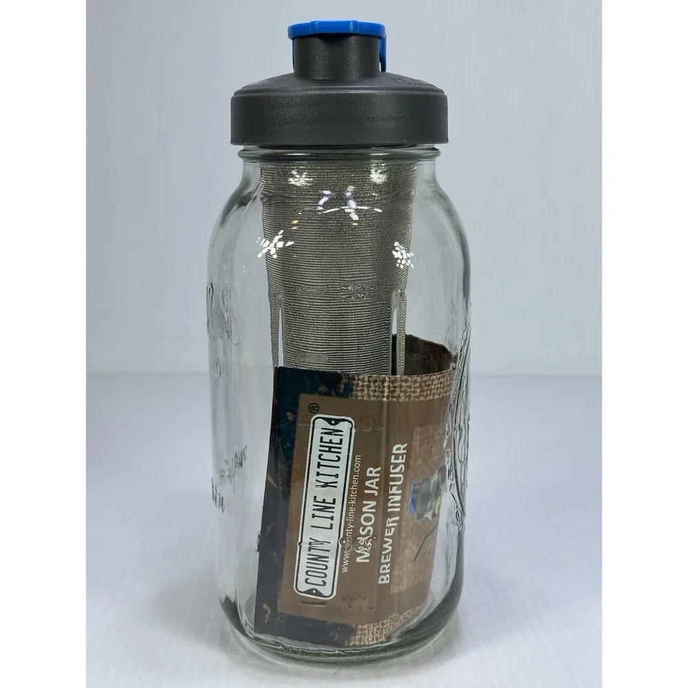 County Line Kitchen Ball Jar Cold Hot Brew Infuser Flip Top Mason Jar Brewer